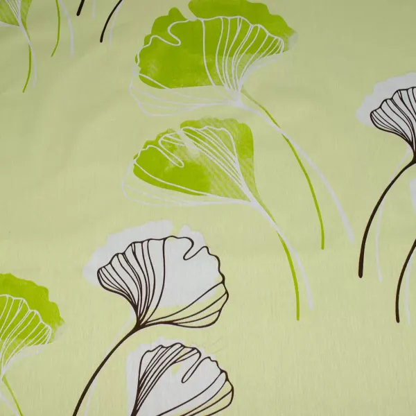 Cotton Calico Print   Ginkgo Biloba Light Green width 150cm (140g/m2) 155525