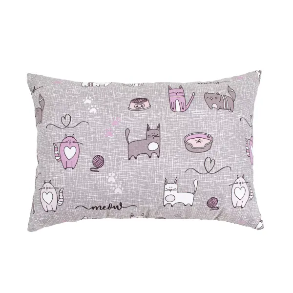 Decorative pillow Home Line Cats in the Kitchen Grey Lilac 35x50 cm 175280