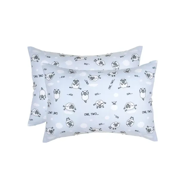 Calico pillowcases (2 pcs.) "Lambs" (blue) 50x70 cm 169997