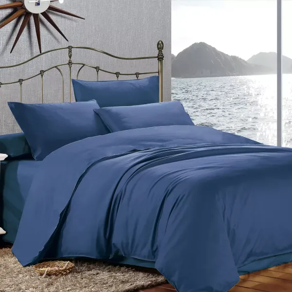 Euro bedding set Home Line "Satin Lux" (dark blue) 155265