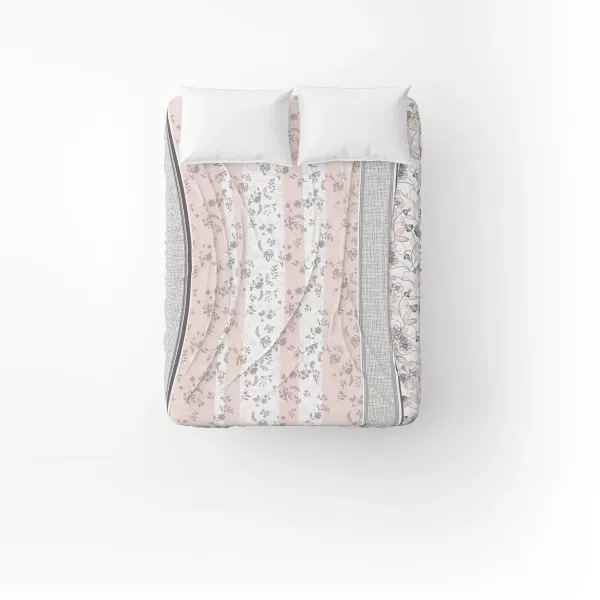 Flat Cotton Bed Sheet Home Line Cozy 145x215 cm Grey Pink 166533