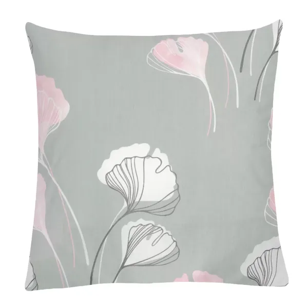 Home Line poplin pillowcase "Gingo biloba" (gray-pink) 70x70cm 165224