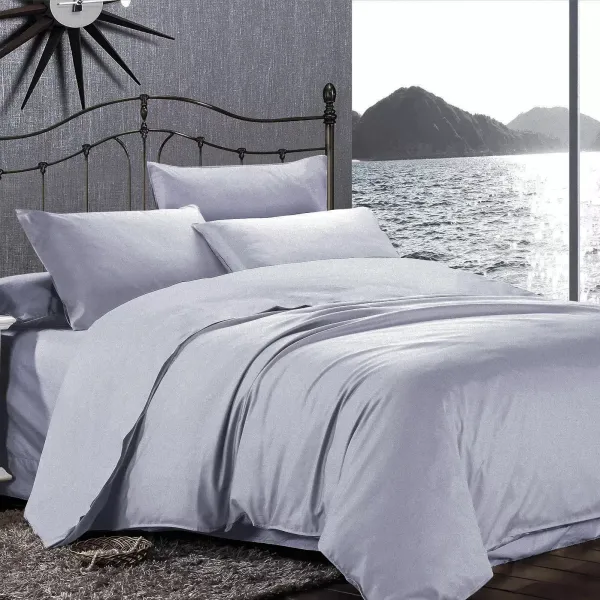 Double Satin Bedding Set Home Line Satin Lux Grey Lilac 176563