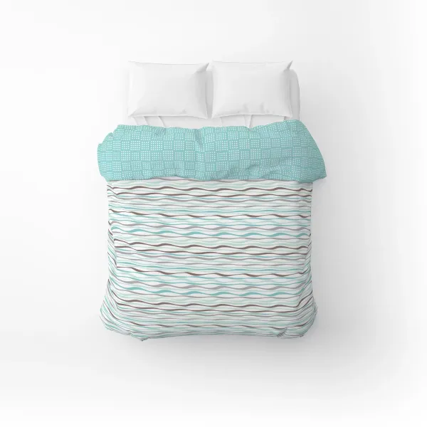 Cotton Duvet Сover Home Line Wave and Turquoise Checkered 145x215cm 165437