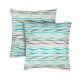 Set of 2 Cotton Pillowcases Home Line Wave Turquoise 70x70 cm 183287 small
