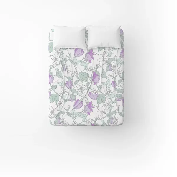 Home Line calico sheet "Spring evening" 145x215 cm (lilac-menthol) 173858