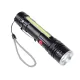 Flashlight T6-26 ALUMINUM with removable LI-ION battery and AAA batteries with microUSB cable small
