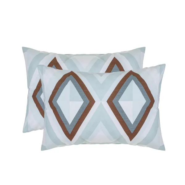 Calico pillowcases (2 pcs.) &quot;Kaleidoscope&quot; (menthol/dark gray-green) 50x70 cm 174454