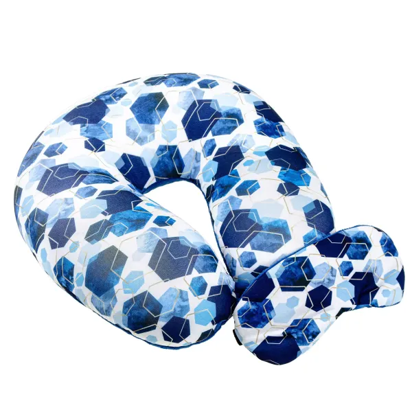 Home Line travel pillow and eye patch "Blue Hexes" 30x30cm 179134