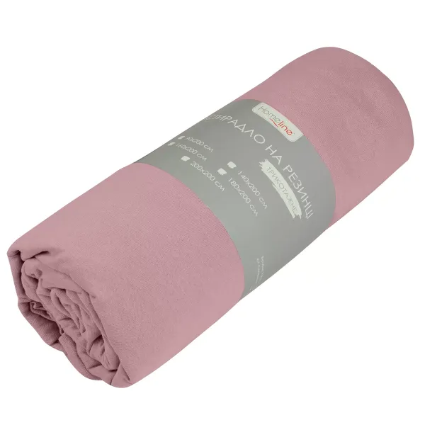 Home Line elasticated knitted bed sheet (pink) 90x200cm 155876