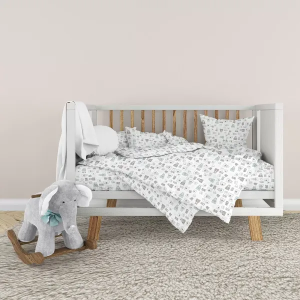 Children's Flannel Bedding Set Home Line Teddy Coffee Menthol 174749