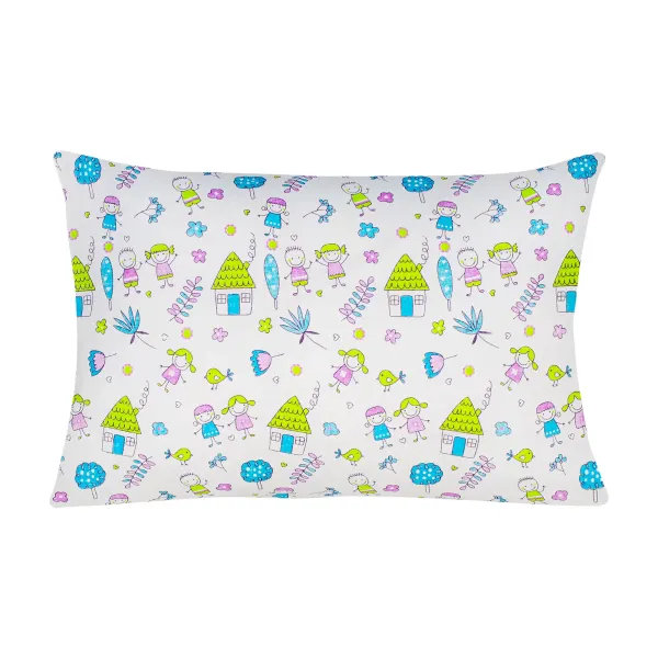 Cotton Pillowcase Home Line Girls and Boys Green 40x60 cm 163839