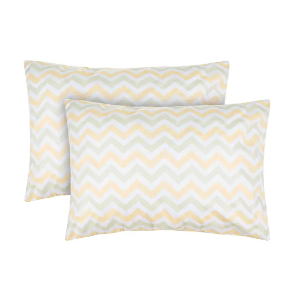 Set of 2 Cotton Pillowcases Home Line Zig Zag Beige Orange 50x70 191519