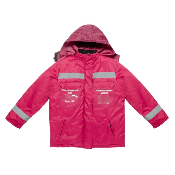 INSULATED JACKET WITH HOOD AND REFLECTIVE ELEMENTS 