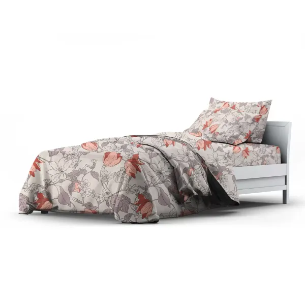 Single Cotton Bedding Set ECO Home Line Spring Evening Orange 184228