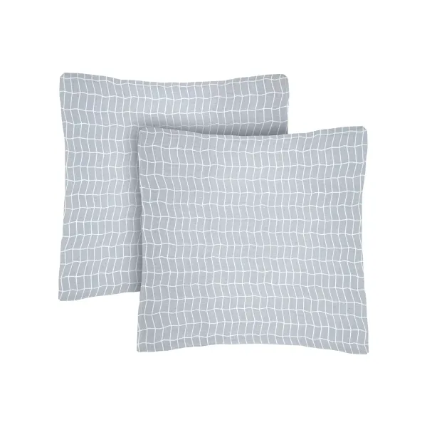 Calico pillowcases (2 pcs.) "Parquet" (grey-blue) 70x70 cm 183259