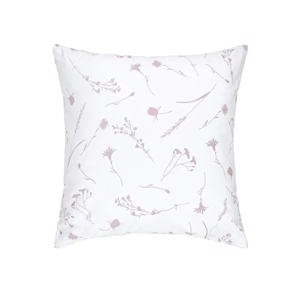 Calico pillowcase "Cornflower" (pink-lilac on white) 70x70cm 178727