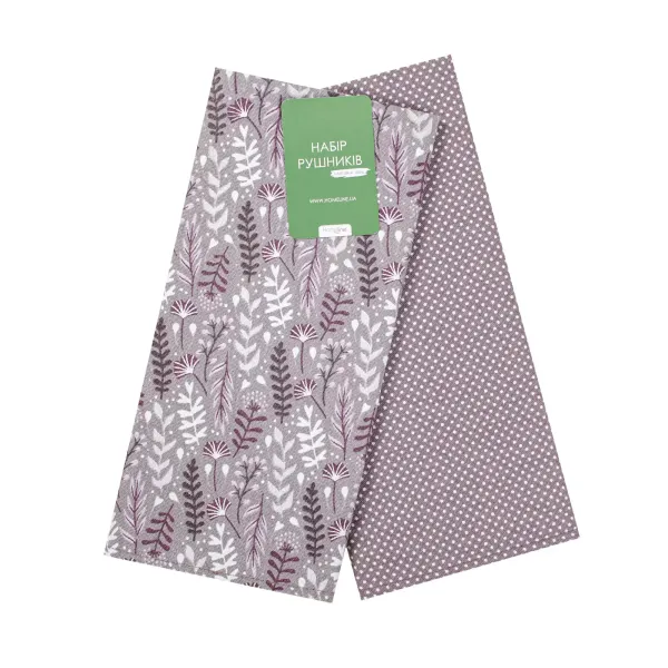 A set of half-panama kitchen towels &quot;Flowering herbs/Millet&quot; (purple) 40x60 cm - 2 pcs. 180880