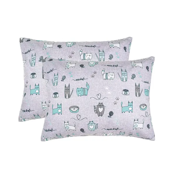 Calico pillowcases (2 pcs.) "Cat's joy" (turquoise) 50x70 cm 179200