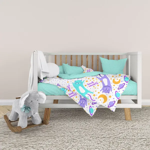 Children's bedding set Home Line "Cats and stars" (turquoise) 162249