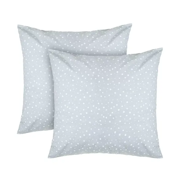 Set of 2 Cotton Pillowcases Home Line Different stars Grey Blue 70x70 cm 183282