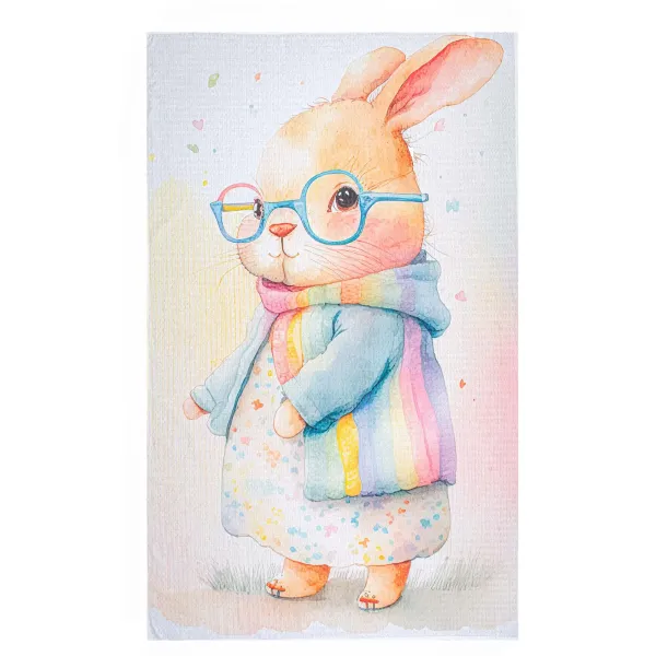 Flat Large Scale Waffle Pique Printed Sheet Home Line  Bunny Girl 145x215 cm 193292
