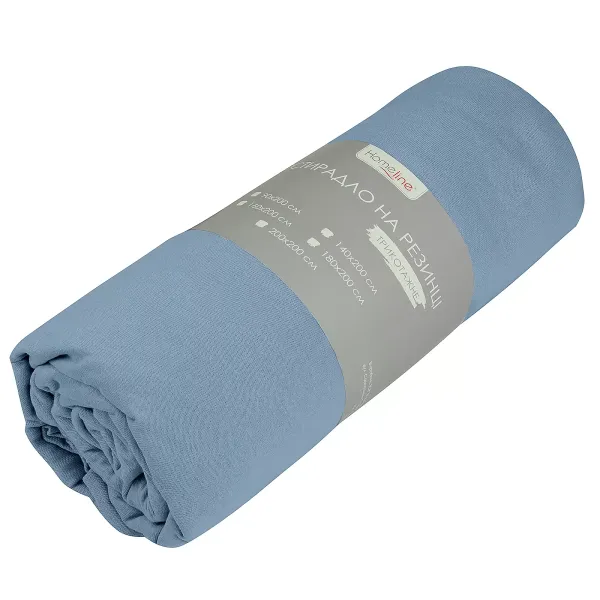 Knitted bed sheet with an elastic band (gray-blue) 140x200 cm 156095