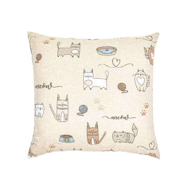 Decorative pillow Home Line &quot;Cat in the kitchen&quot; (sand) 40x40 cm 175282