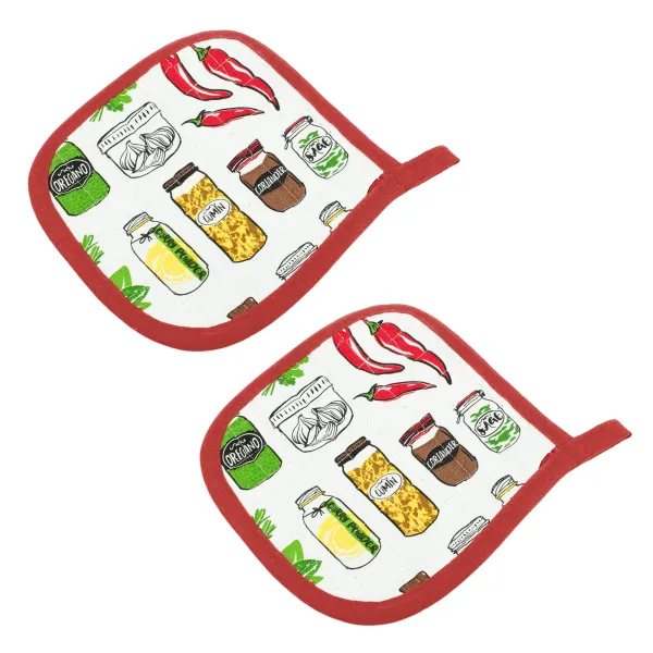 Set of Home Line tacks 2 pcs. &quot;Spices&quot; (red) 20x20 cm 163503