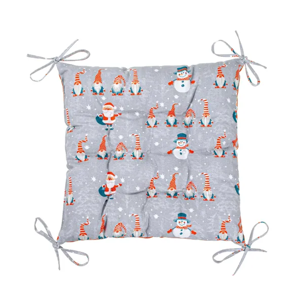 Cotton Canvas Sitting Pillow with Ties Home Line Leprechaun Grey Orange40x40 cm 178513