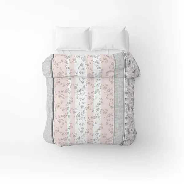 Home Line calico duvet cover &quot;Cozy&quot; (gray-pink) 145x215cm 173545