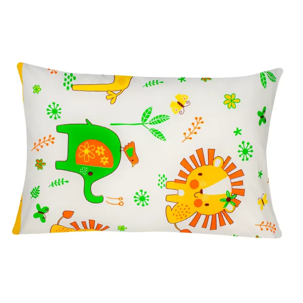 Home Line calico children's pillowcase "Madagascar" (yellow, green) 40x60 cm 163827