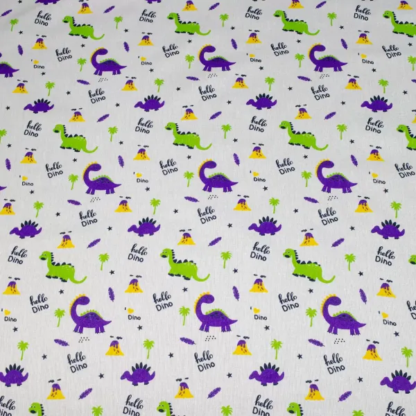 Lilac stuffed "Dinosaurs" green-purple 150cm (120g/m2) 155523