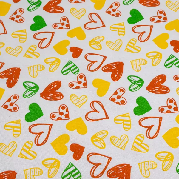 Printed cotton "Hearts" yellow 150cm (120g/m2) 154959