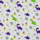 Printed muslin &quot;Dinosaurs&quot; purple 150cm (100g/m2) 154231 small