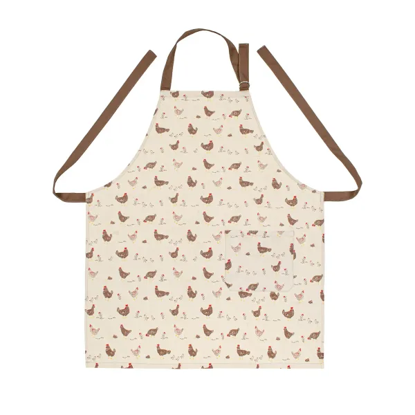 Apron with an adjustable tie Home Line Walking with Chickens Brown 182681