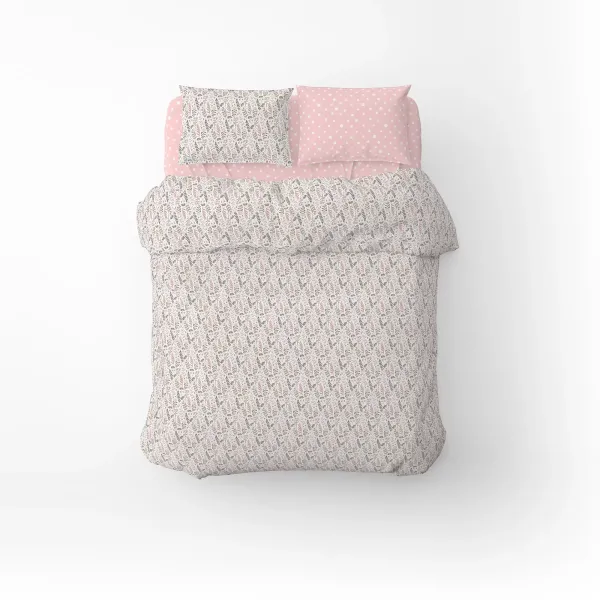 Single Cotton Bedding Set Home Line Blooming Herbs and Peas  Pink 176186