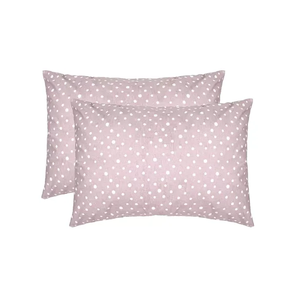 Set of 2 Cotton Pillowcases Home Line Peas Pink Lilac on White 50x70 cm 178724