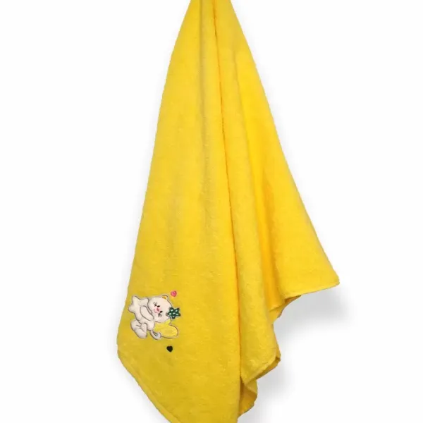 Terry towel Home Line "Cat" with embroidery (yellow), 70x140 cm 138112