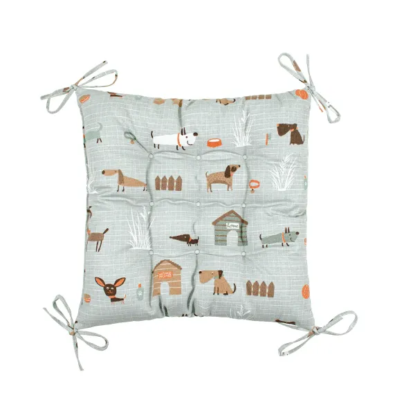 Cotton Canvas Sitting Pillow with Ties Home Line Haw-haw Grey 40x40 cm 178520