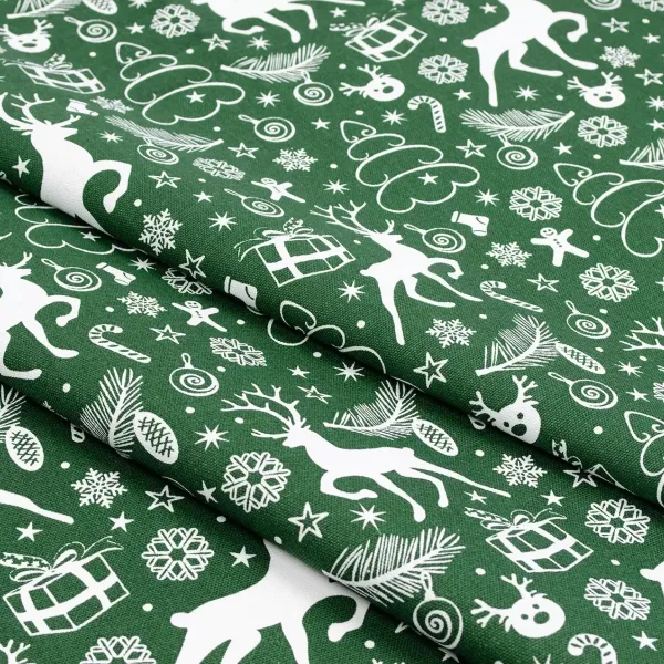 Cotton Canvas Print New Year Green width 145 cm (205g/m2) 159308