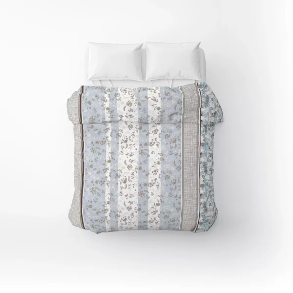 Home Line calico duvet cover &quot;Cozy&quot; (blue-beige) 145x215cm 173544