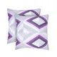 Set of 2 Cotton Pillowcases Home Line Kaleidoscope Gray Violet 70x70 191514 small
