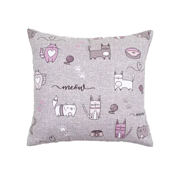 Decorative pillow Home Line &quot;Cat in the kitchen&quot; (grey-lilac) 40x40 cm 175283