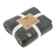 Knitted Wool Blended Throw Plaid Tonk Line Chess Graphite 130x180 cm 192985 (912) small
