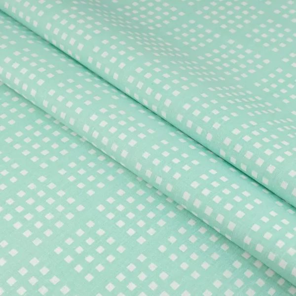 Cotton fabric "Cell" turquoise 150cm (140g/m2) 154919