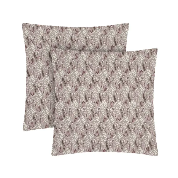 Calico pillowcases (2 pcs.) "Flowering herbs" (gray-lilac) 70x70 cm 183291