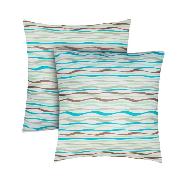 Calico pillowcases (2 pcs.) "Wave" (turquoise) 70x70 cm 183287