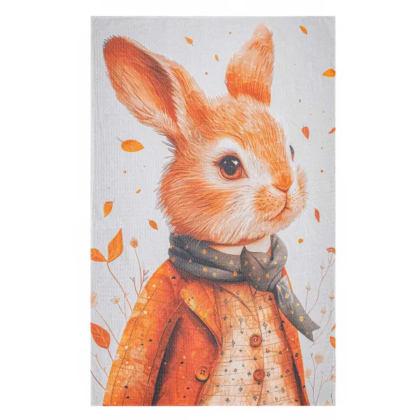 Flat Large Scale Waffle Pique Printed Sheet Home Line  Readhead Bunny 145x215 cm 193296
