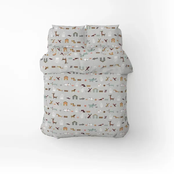 Bedding Set Home Line Haw Haw Light Grey 179195